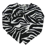 Černo-bílé pruhované crop triko Matalan