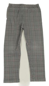 Černo-bílo-růžové kostkované legíny Topolino