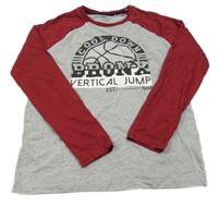 Šedo-vínové triko s nápisy Yigga