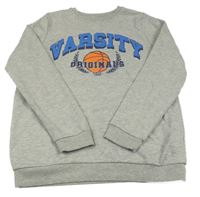 Světlešedá mikina s nápisy a míčem Primark