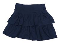 Tmavomodrá bavlněná vrstvená sukně C&A