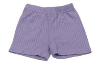 Lila žebrované úpletové kraťasy Shein