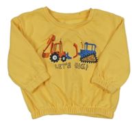 Hořčicová mikina s bagry Primark