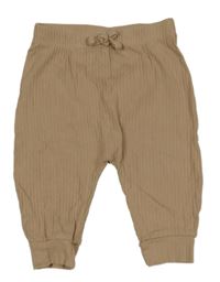 Béžové žebrované tepláky Tu