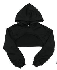 Černá crop mikina s kapucí Shein