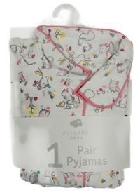 Nové - Bílo-růžové pyžamo se zvířátky Primark