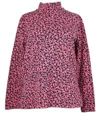 Dámské růžovo-černé vzorované triko se stojáčkem M&S