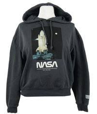 Dámská tmavošedá mikina s potiskem NASA a kapucí H&M