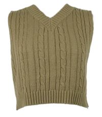 Dámská béžová vzorovaná crop svetrová vesta Shein 