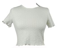 Dámské bílé vzorované crop tričko Pink Vanilla 