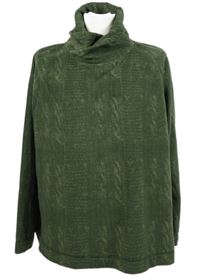 Dámská khaki vzorovaná fleecová mikina s komínovým límcem Gina Benotti 