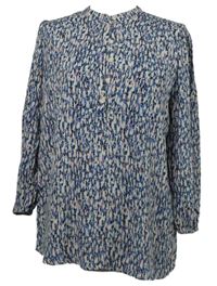 Dámská modro-bílá vzorovaná halenka 