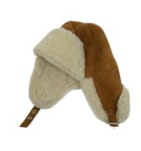 Dámská béžovo-bílá semišová kožená beranice se smetanovým kožíškem 