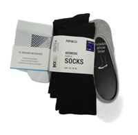 Nové - 4x Dámské bílo-černé vzorované kompresní návleky + šedé neviditelné ponožky + 2x černé ponožky vel. 37-39