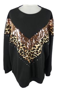 Dámská černá-vzorovaná mikina s flitry Emery rose 