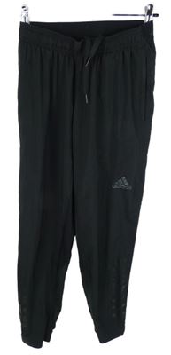 Dámské černé šusťákové funkční kalhoty s logem Adidas 