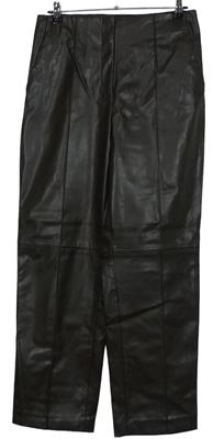 Dámské hnědé koženkové široké kalhoty H&M