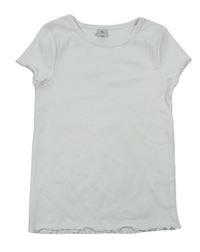 Bílé žebrované tričko Tu