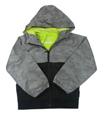 Stříbrno-černá šusťáková jarní bunda s kapucí Primark