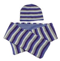 2set- pruhovaná čepice+ šála Girl2Girl