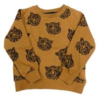Hnědá mikina s tygry H&M