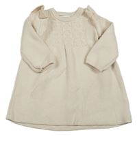 Světlebéžové žebrované pletené šaty F&F