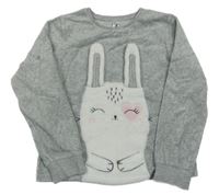 Šedá sametová mikina s králíčkem C&A