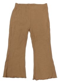 Hnědé žebrované flare legíny 