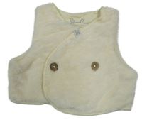 Smetanová chlupatá podšitá vesta 