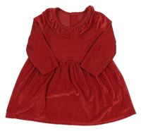 Červené žebrované plyšové šaty Matalan