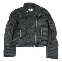 Černá koženková crop bunda H&M