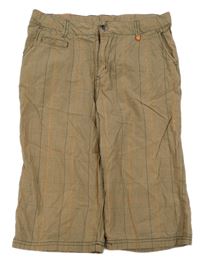 Hnědo-oranžové kostkované capri kalhoty H&M
