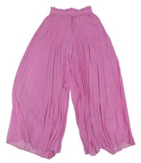 Růžové plisované culottes kalhoty C&A