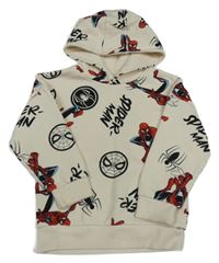 Smetanová mikina se Spidermanem a nápisy Primark