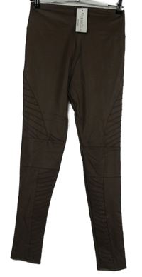 Nové - Dámské hnědé potažené legíny Verso