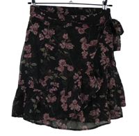 Dámská černá šifonová vrstvená sukně s květy Vero Moda