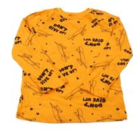 Oranžové triko se skateboardy Sinsay