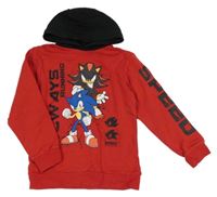 Červená mikina Sonic s černou kapucí George