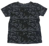 Tmavošedo-černé vzorované triko Pep&Co