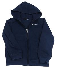 Tmavomodrá propínací mikina s kapucí Nike