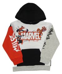 Bílo-černá mikina s barevnými rukávy a kapucí - Avengers Marvel