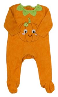 Oranžový sametový overal - dýňe 