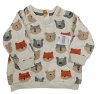 Nové - Světlebéžová mikina se zvířaty Matalan