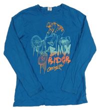 Modré triko s potiskem Chapter young