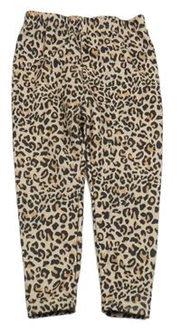 Béžovo-černé vzorované silnější legíny