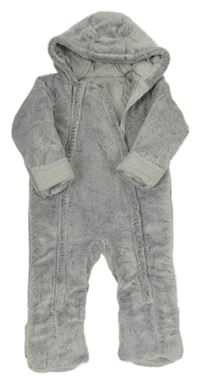 Šedá plyšová zateplená kombinéza s kapucí George