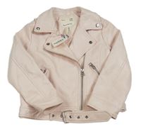 Nové - Světlerůžový koženkový křivák Zara