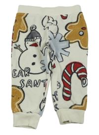 Smetanové fleecové pyžamové kalhoty s obrázky Next