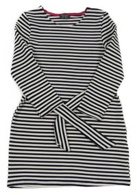 Černo-bílé pruhované šaty s uzlem Primark