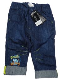 Nové - Tmavomodré podšité rifle s nápisem Disney